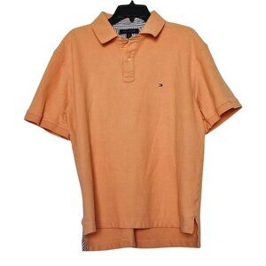 Mens Tommy Hilfiger XL Orange Polo Shirt Short Sleeve Athletic Golf Vacation